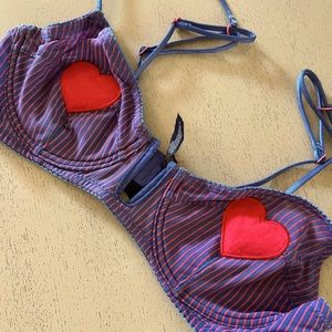 Red Heart Sheer Underwire Bra